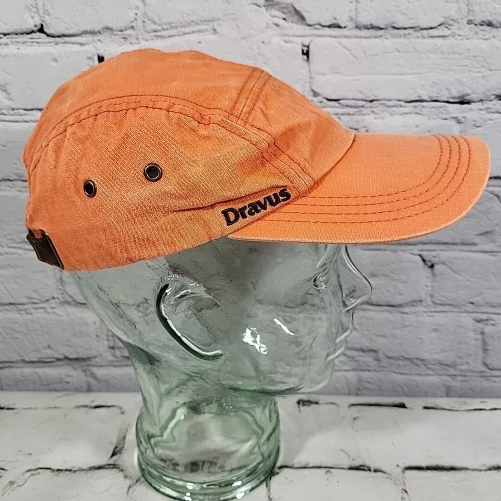 Dravus Hat Mens Orange Canvas One Size Adjustable Outdoor Ball Cap
